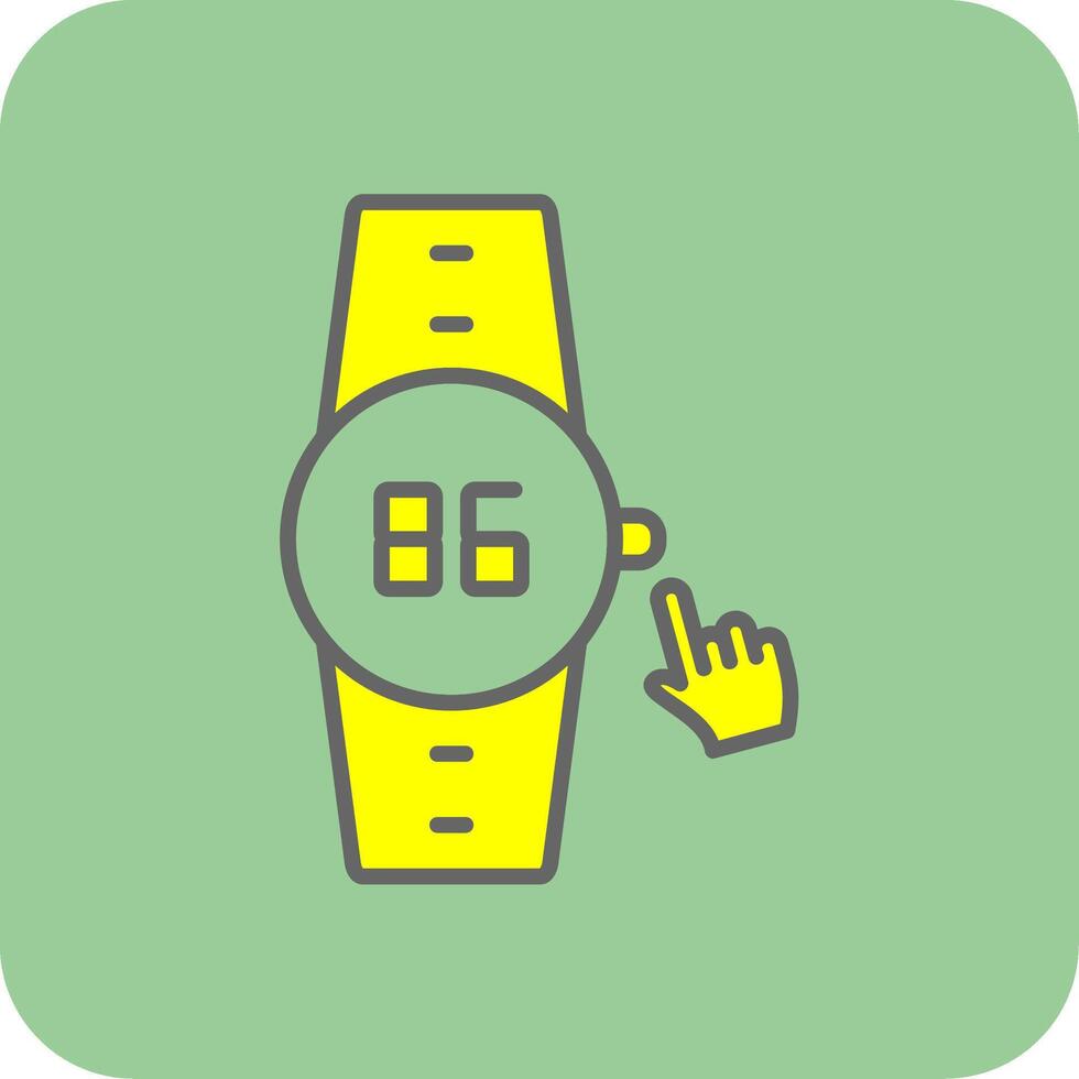 Button Filled Yellow Icon vector