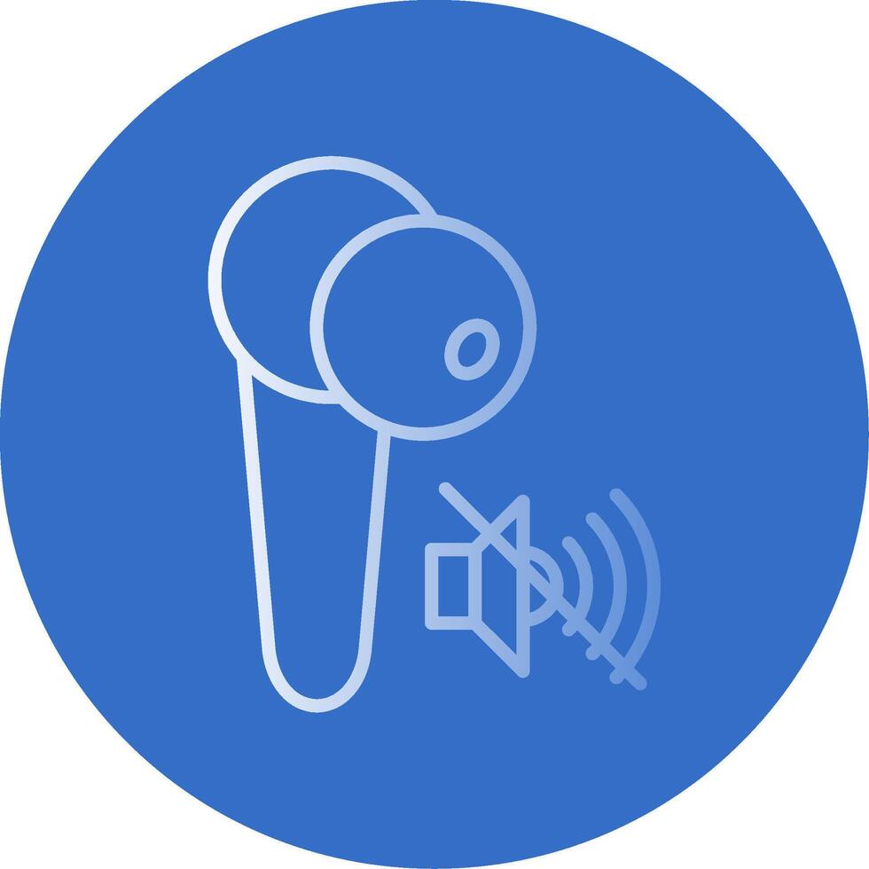 Earbud Flat Bubble Icon vector