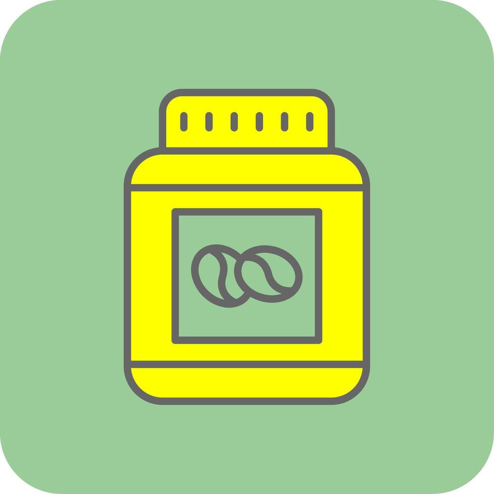 Beans Jar Filled Yellow Icon vector