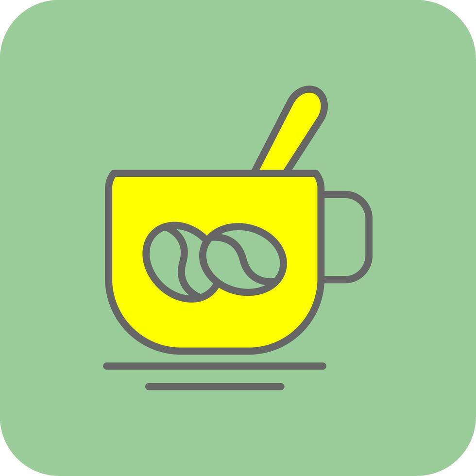 Latte Filled Yellow Icon vector