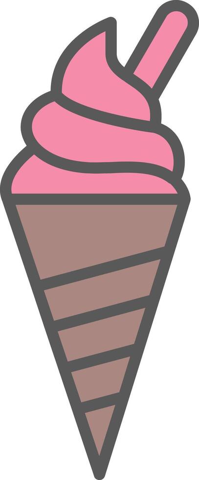 Ice Cream Line Filled Light Icon vector