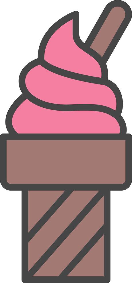 Ice Cream Line Filled Light Icon vector