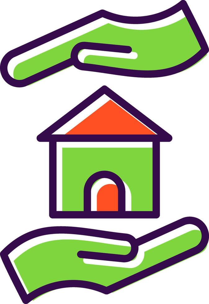 Home Insurance filled Design Icon vector