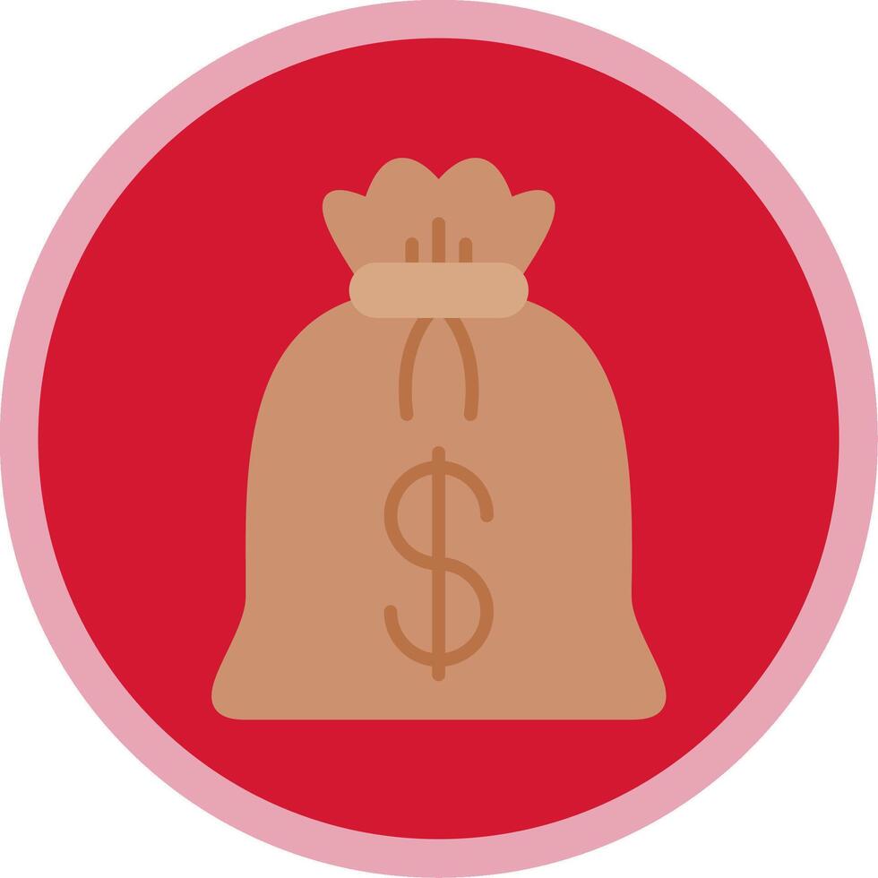 Bag Of Money Flat Multi Circle Icon vector