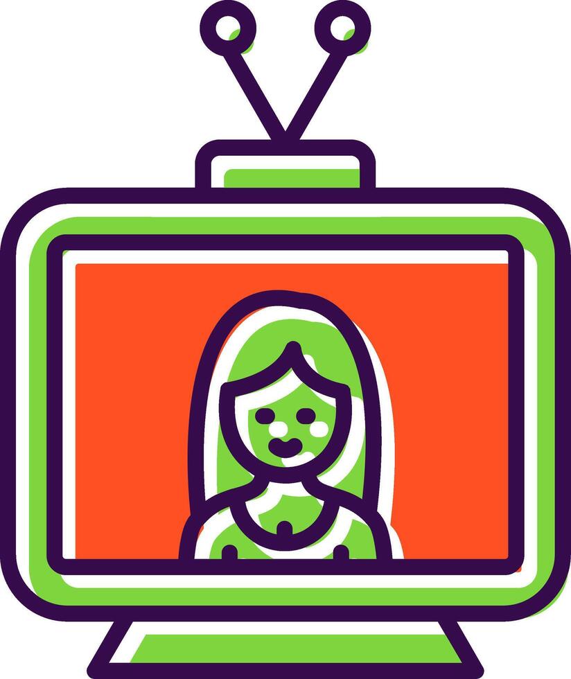 Television filled Design Icon vector