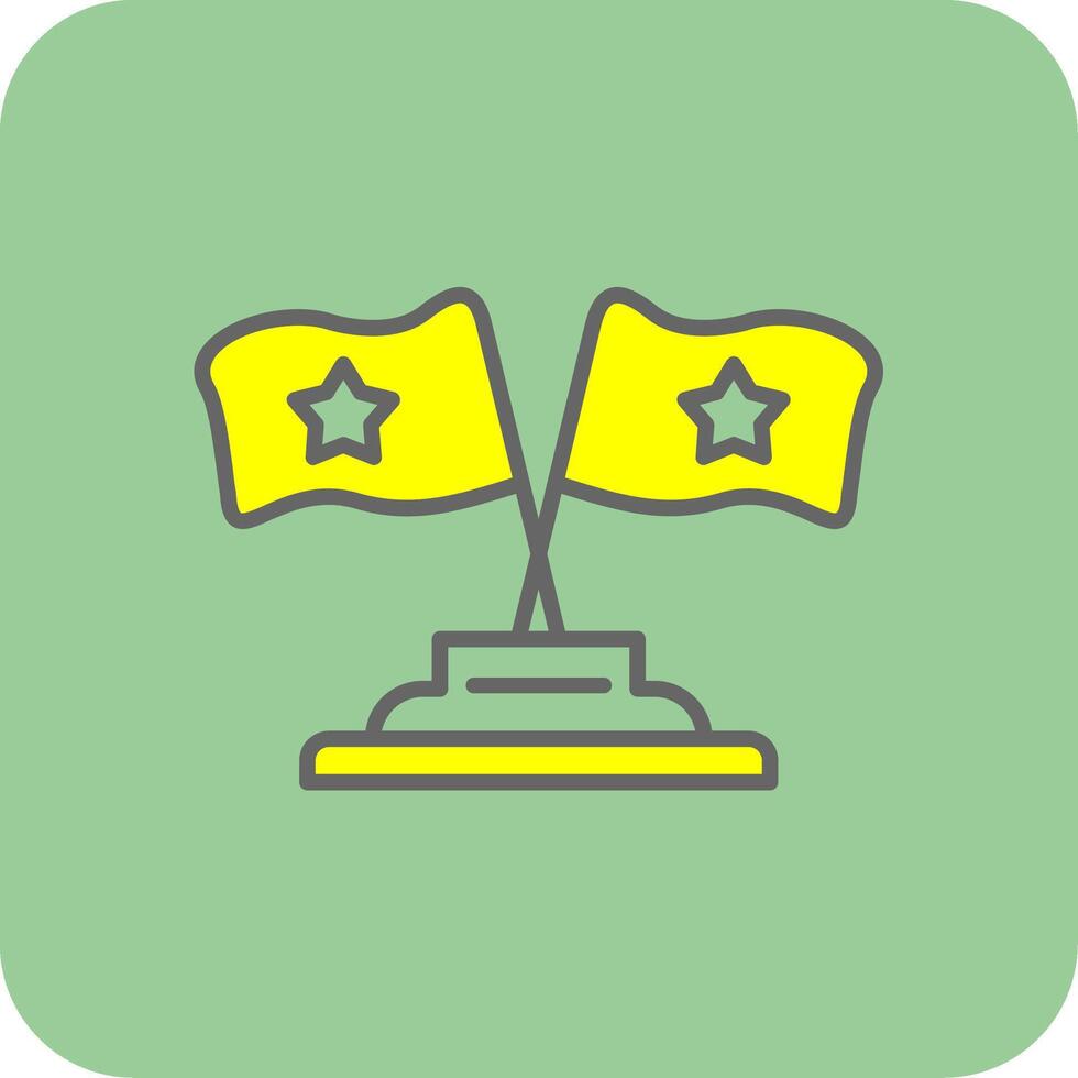 Flags Filled Yellow Icon vector