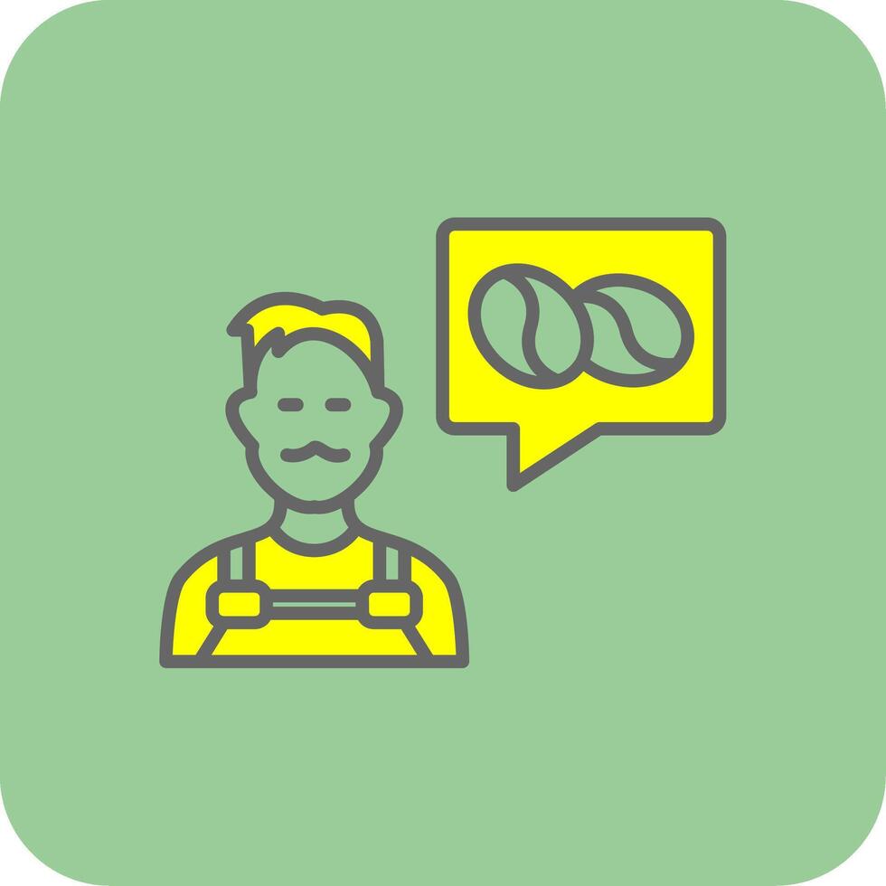 Barista Filled Yellow Icon vector