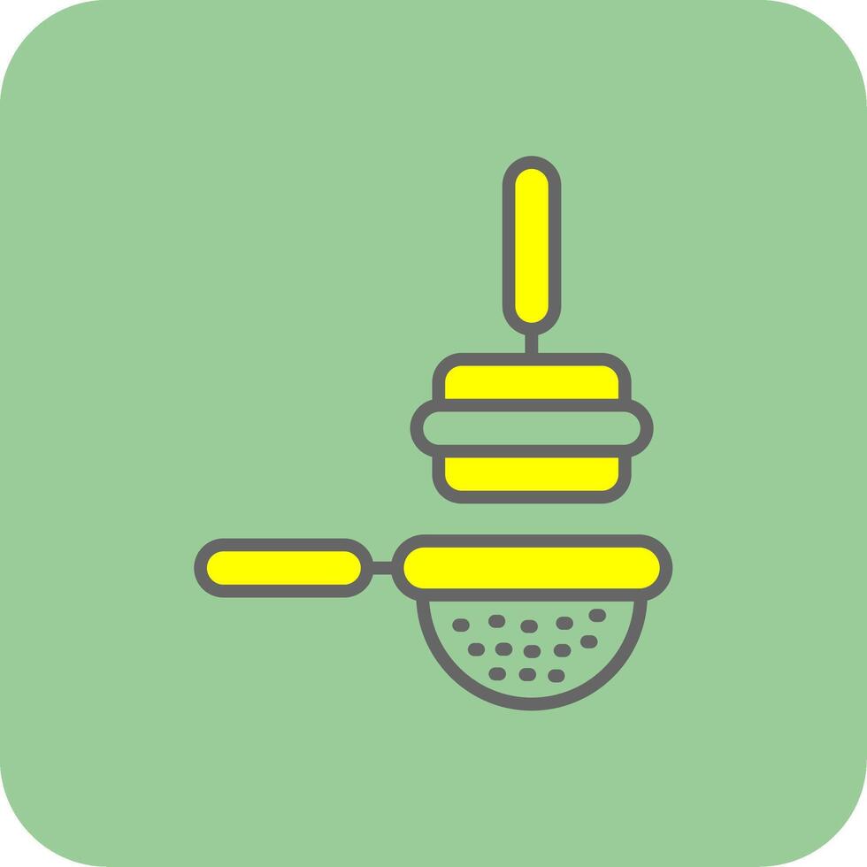 Tamping Filled Yellow Icon vector