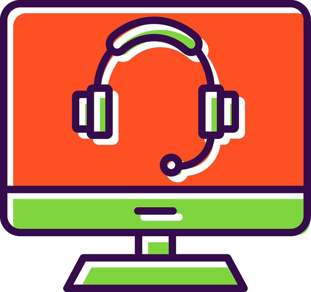 Computer filled Design Icon vector