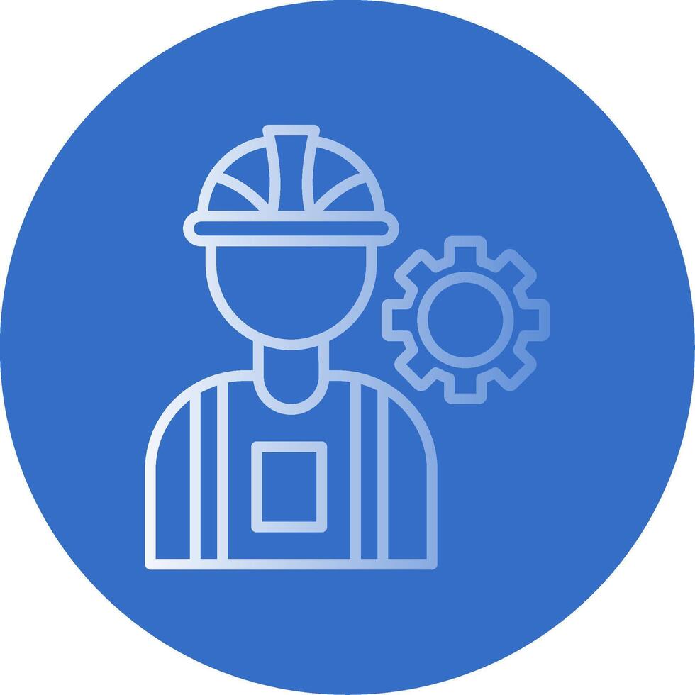 Consrtruction Worker Flat Bubble Icon vector