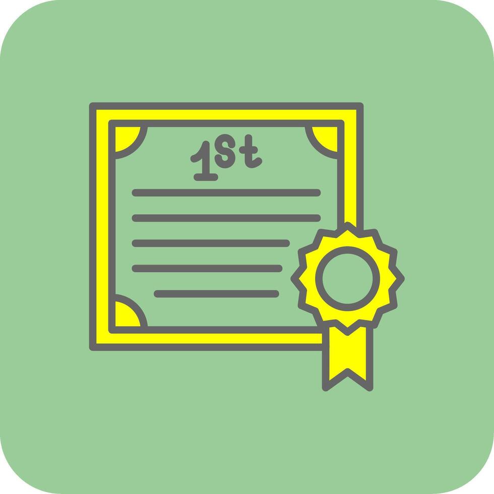 Certificate Filled Yellow Icon vector