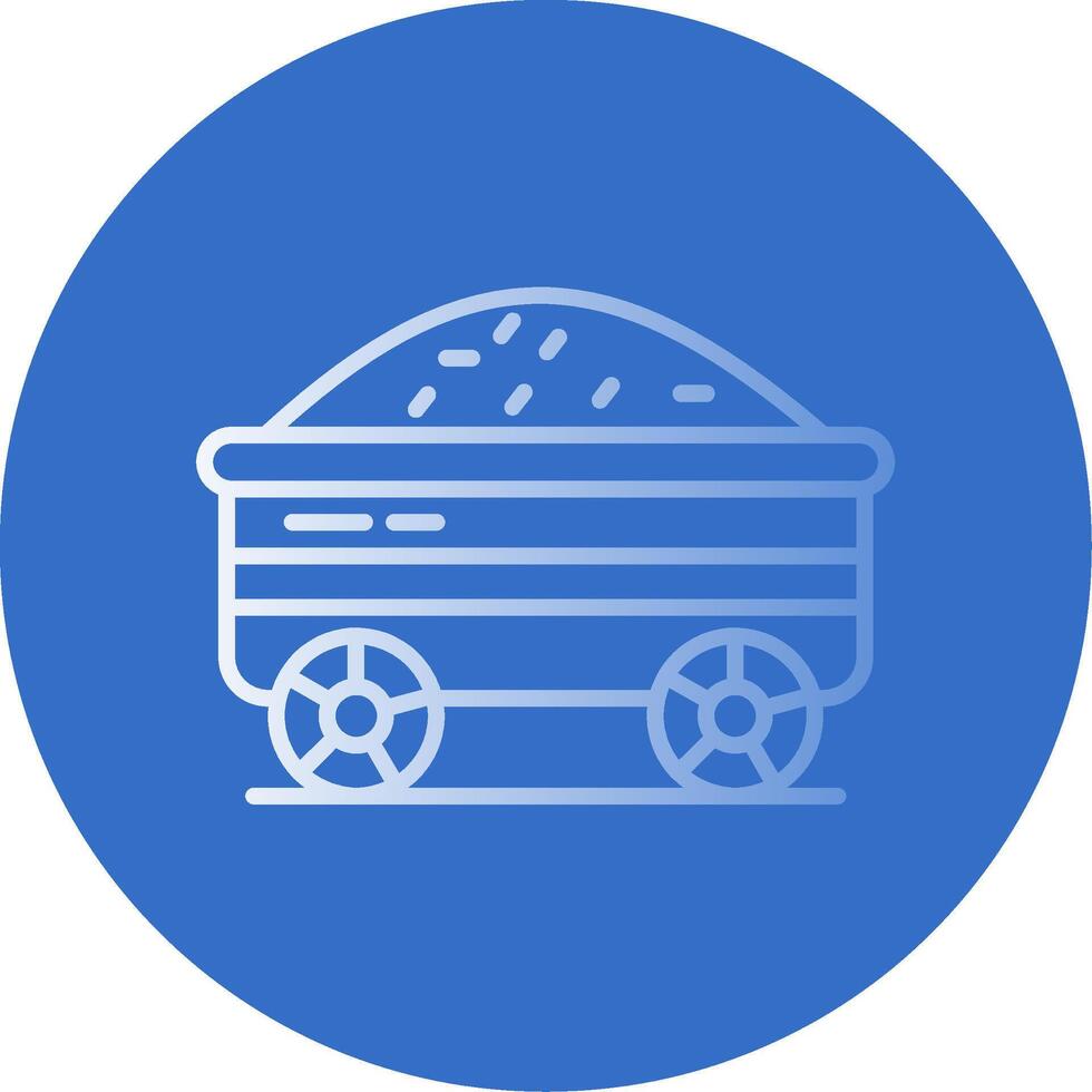 Mine Cart Flat Bubble Icon vector