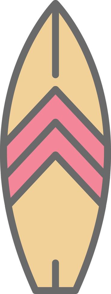 Surf Board Line Filled Light Icon vector
