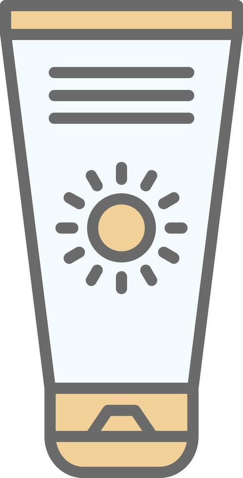 Sun Cream Line Filled Light Icon vector