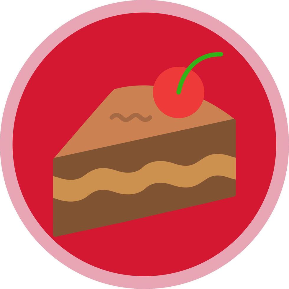 Cake Slice Flat Multi Circle Icon vector