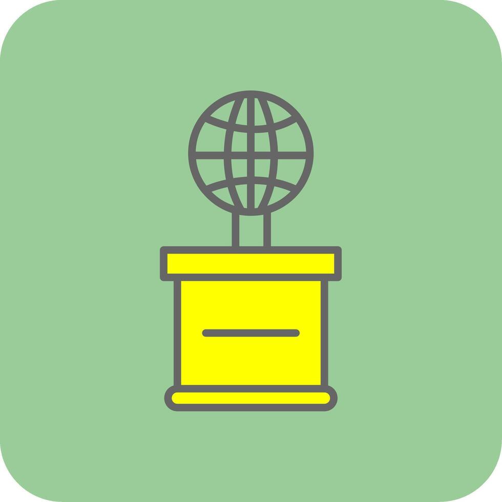 World Filled Yellow Icon vector