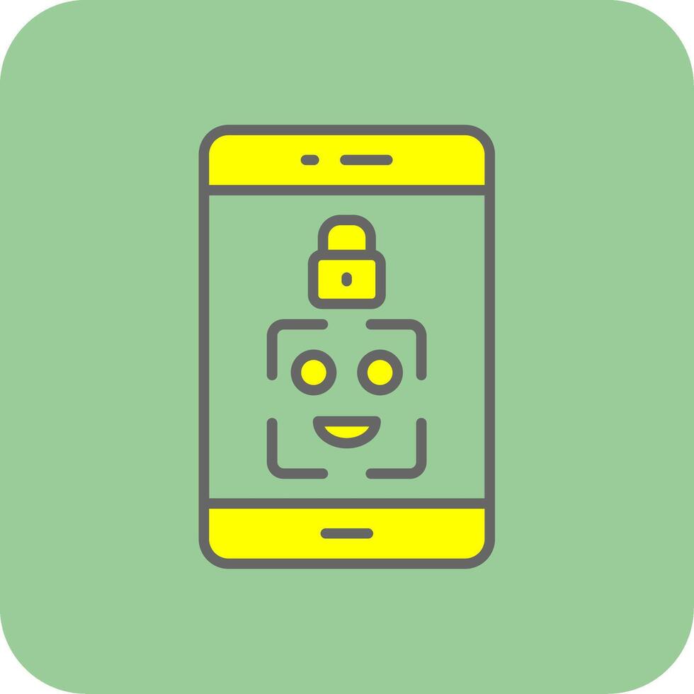 Facial Recognition Filled Yellow Icon vector