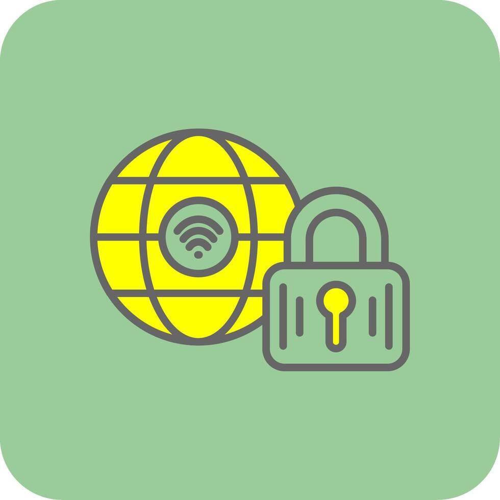 Internet Filled Yellow Icon vector