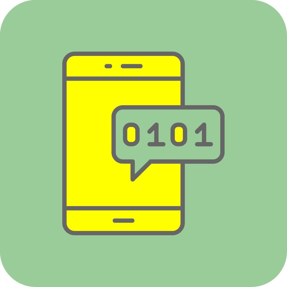 Mobile Filled Yellow Icon vector