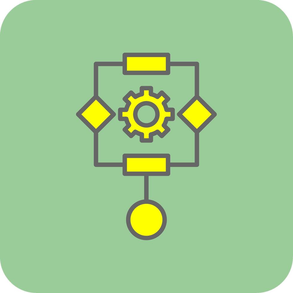 Algorithm Filled Yellow Icon vector