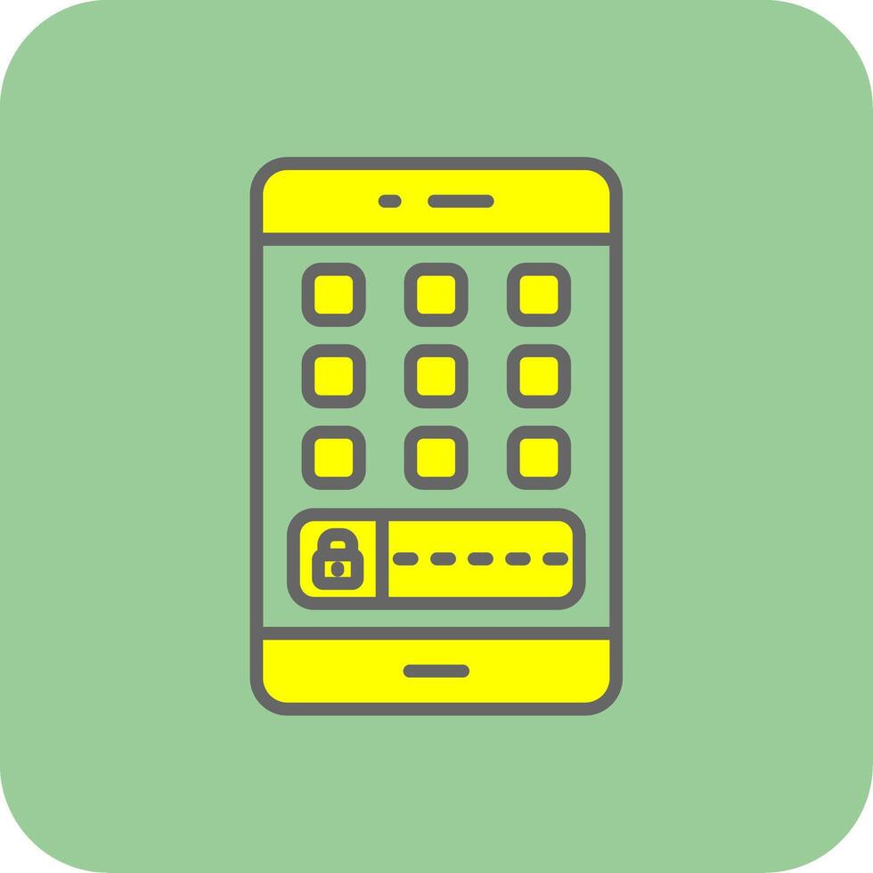 Mobile Filled Yellow Icon vector