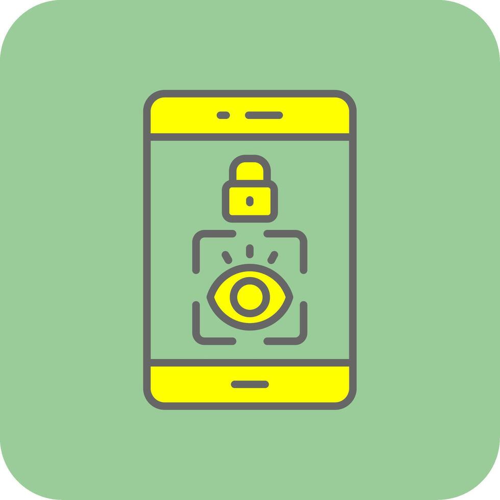 Eye Scanner Filled Yellow Icon vector