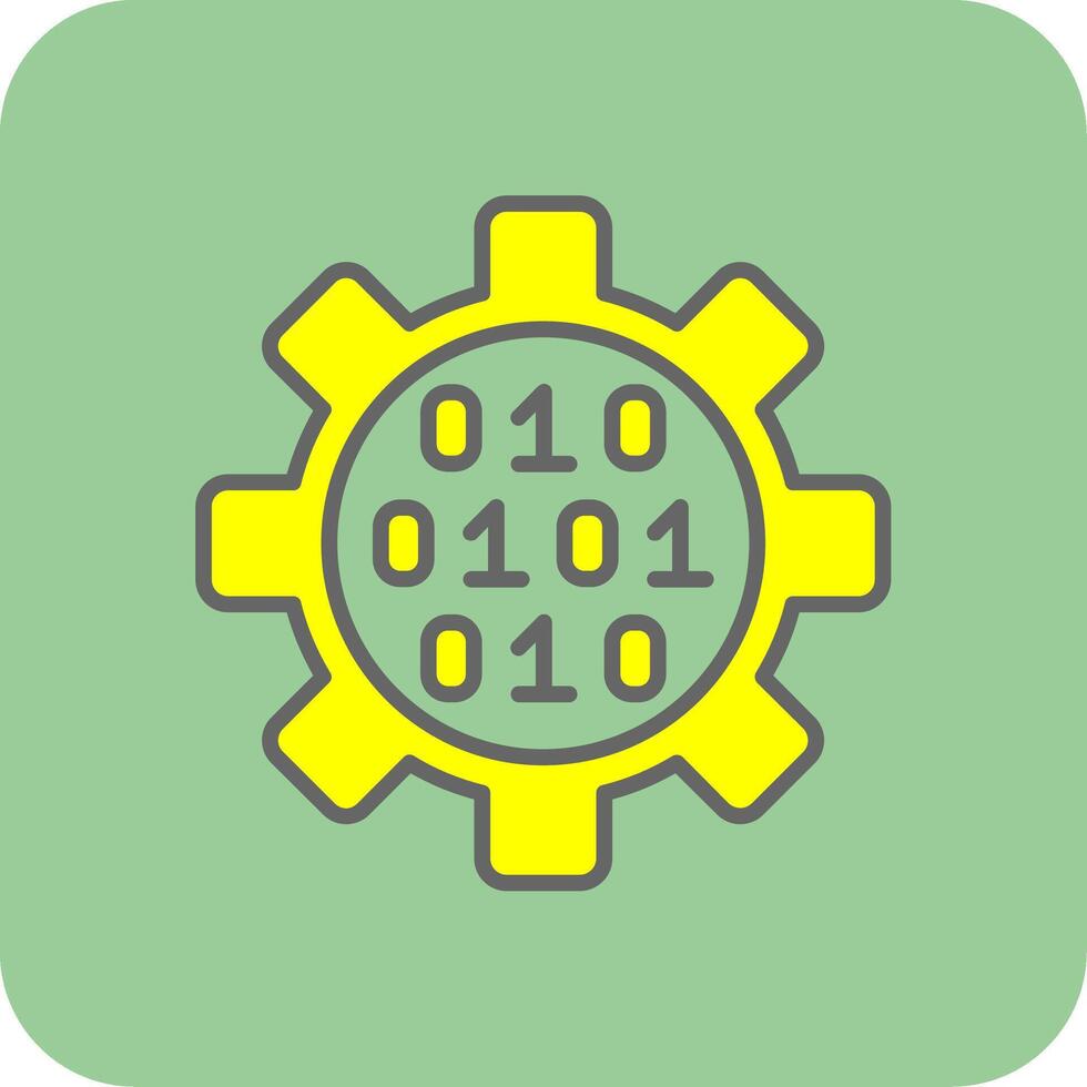 Gear Filled Yellow Icon vector