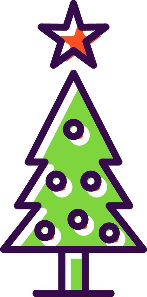 Christmas Tree filled Design Icon vector