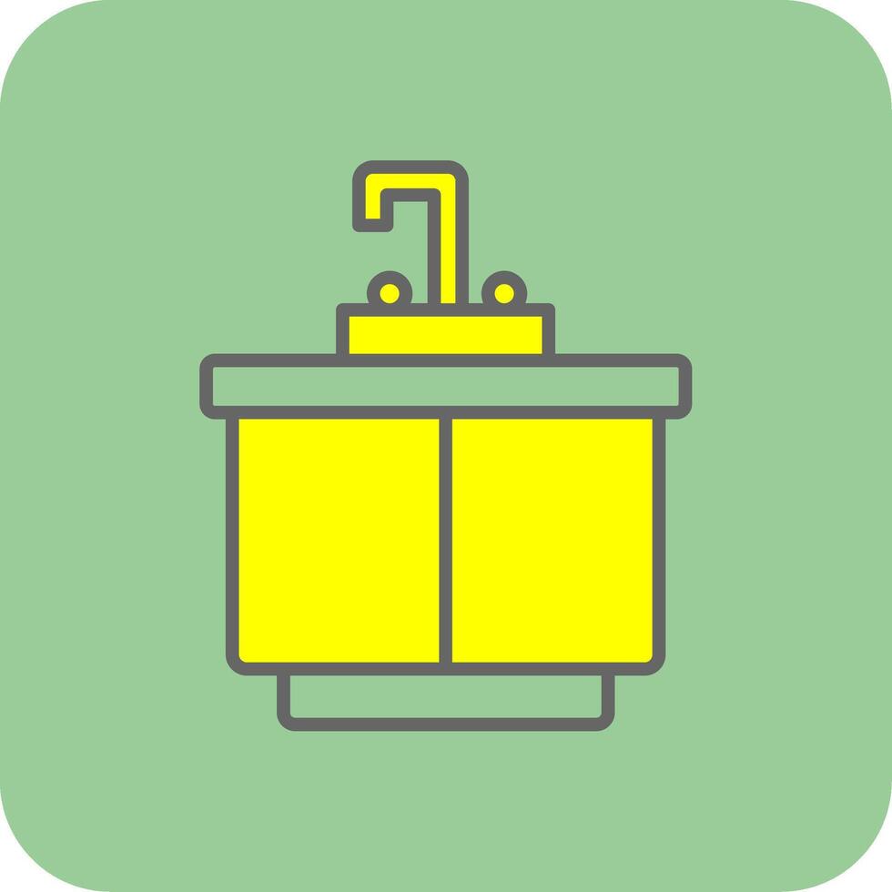 Kitchen Sink Filled Yellow Icon vector