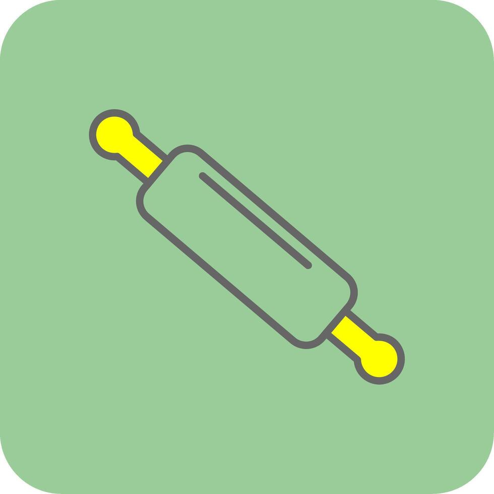 Rolling Pin Filled Yellow Icon vector