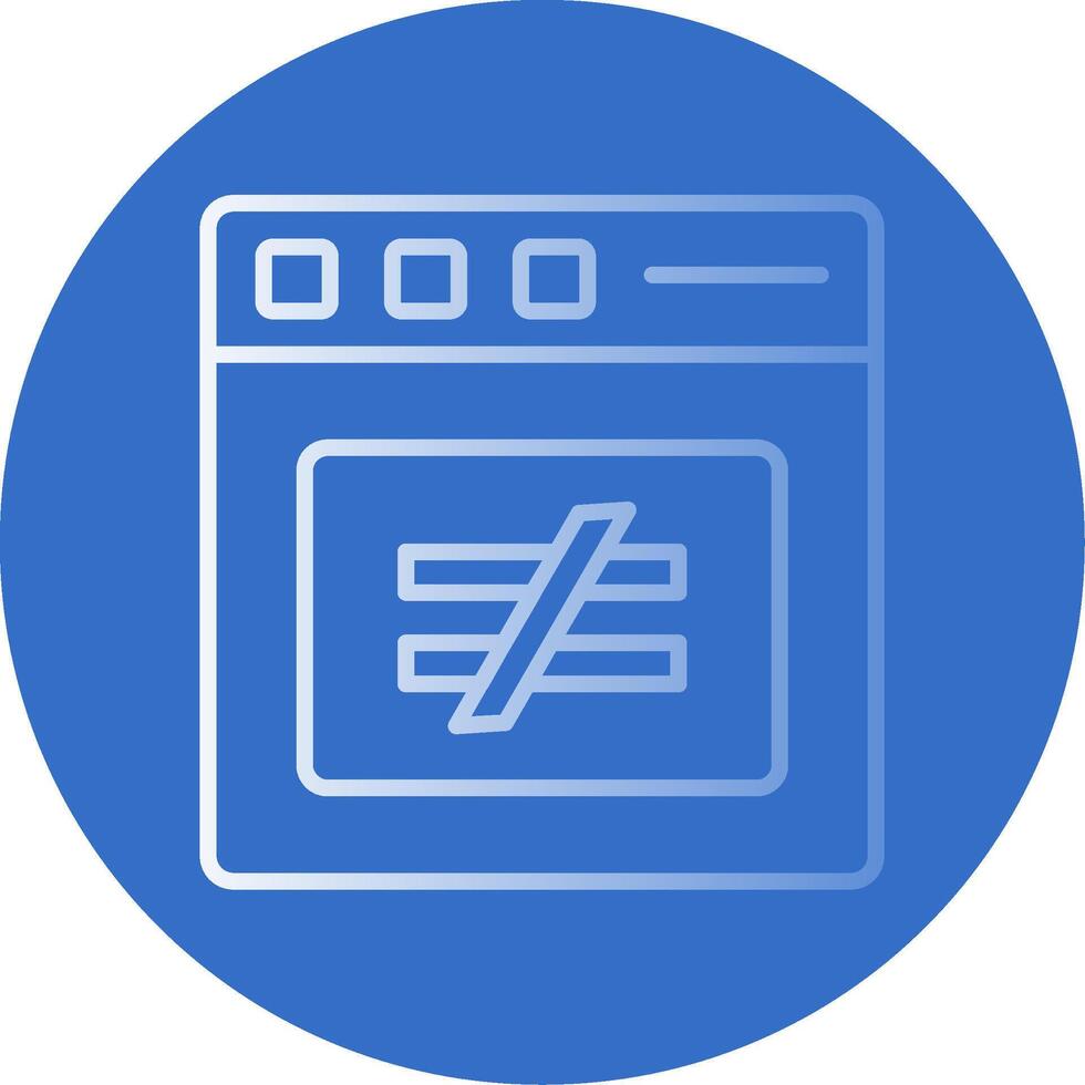 No Equal To Flat Bubble Icon vector
