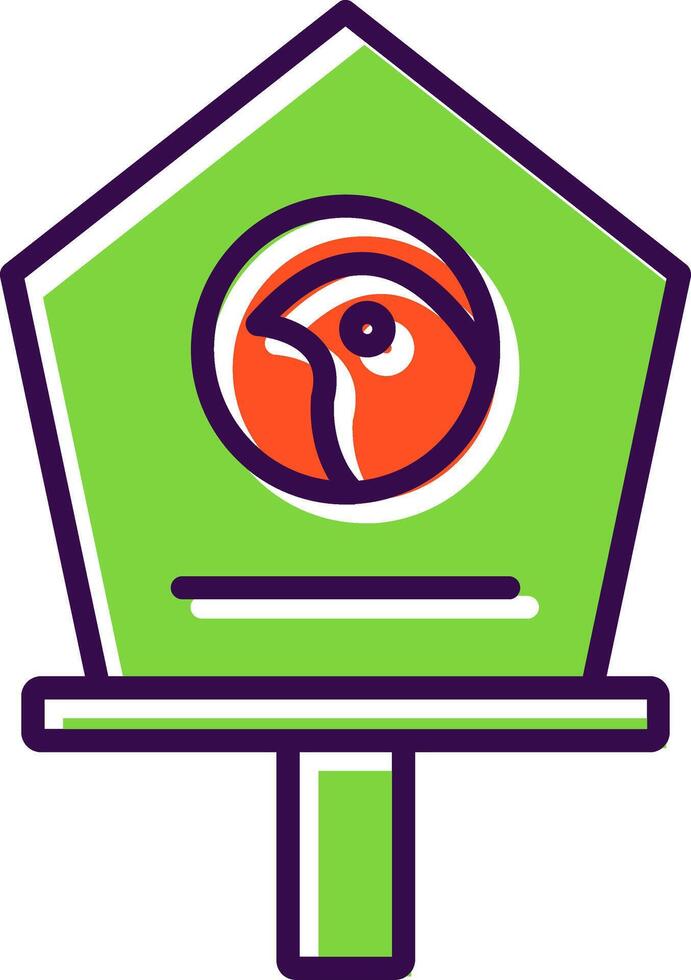 pájaro casa lleno diseño icono vector