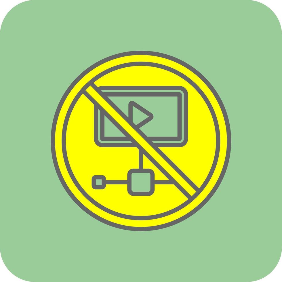 Prohibited Sign Filled Yellow Icon vector