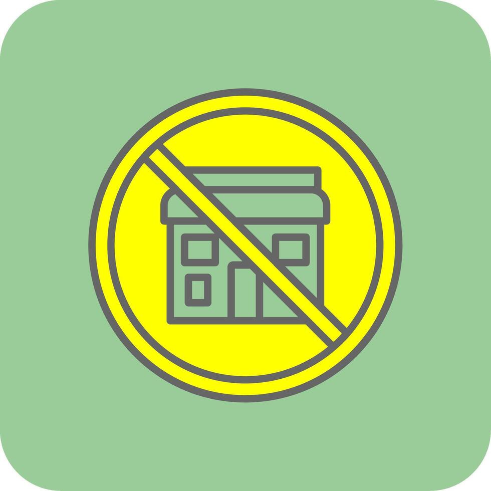 Prohibited Sign Filled Yellow Icon vector