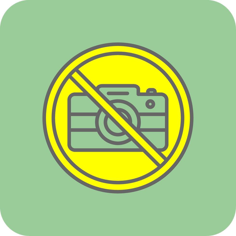 No Camera Filled Yellow Icon vector