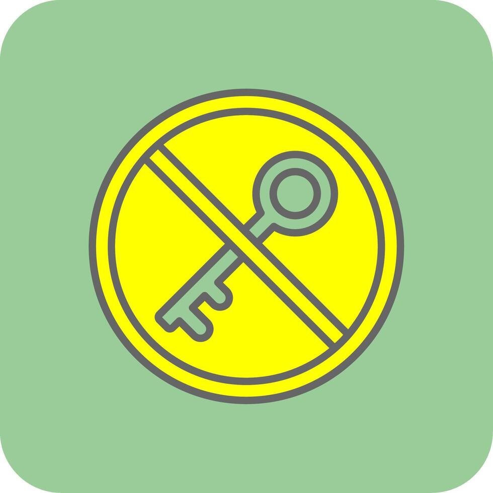 Prohibited Sign Filled Yellow Icon vector