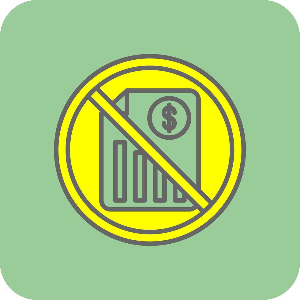 Prohibited Sign Filled Yellow Icon vector