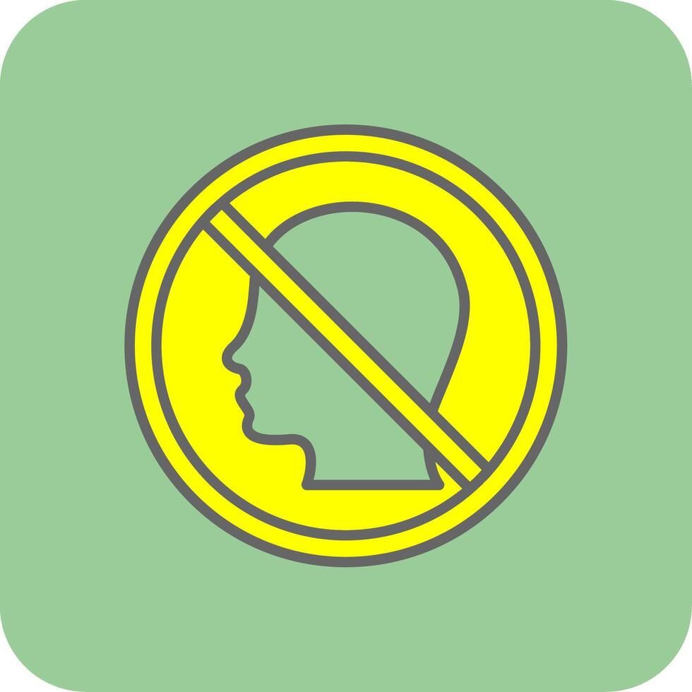 Prohibited Sign Filled Yellow Icon vector