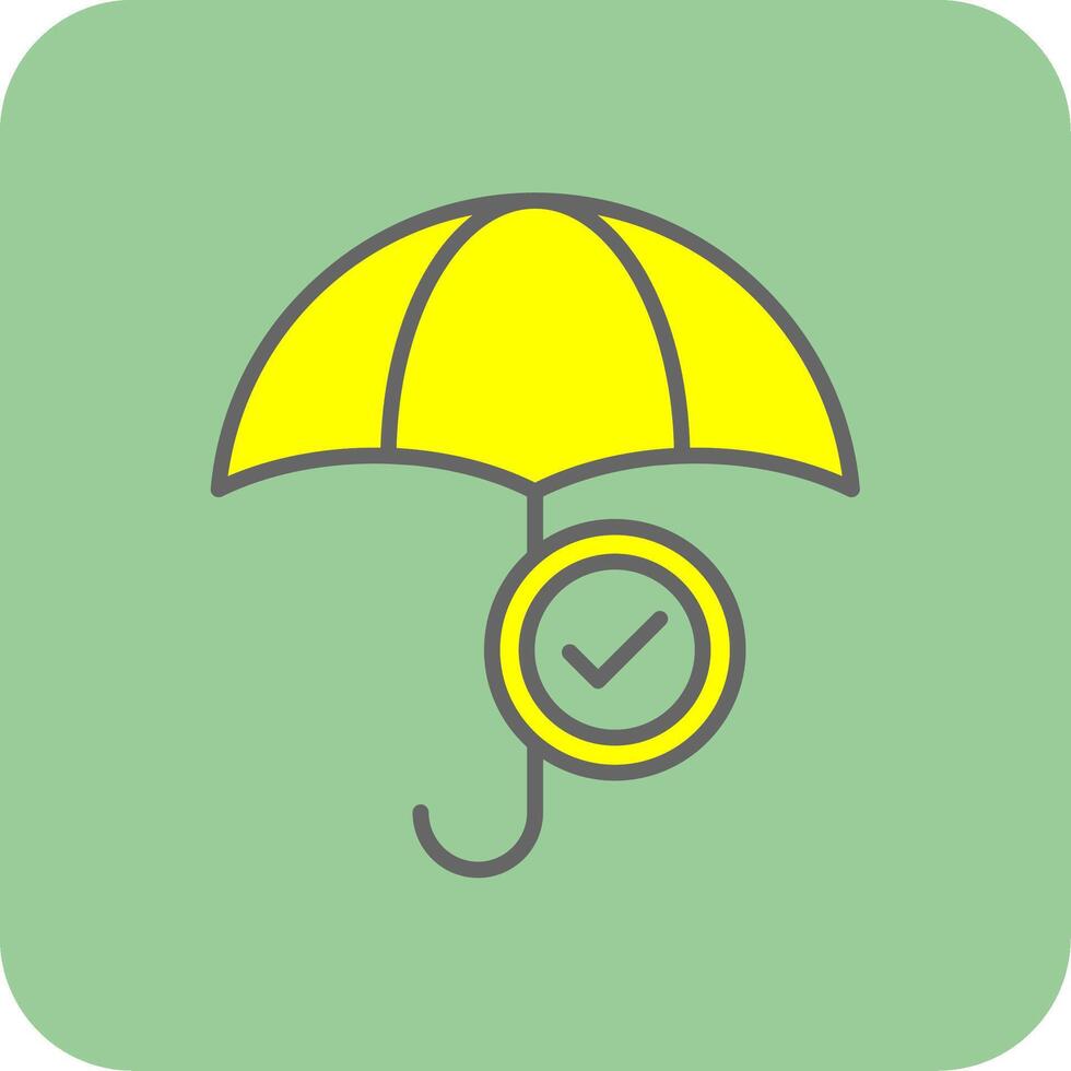 Umbrella Filled Yellow Icon vector