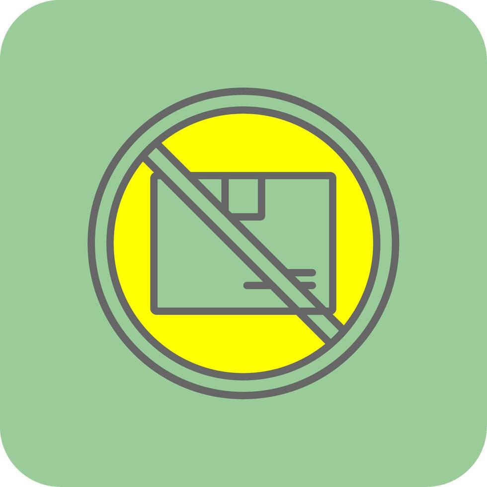 Prohibited Sign Filled Yellow Icon vector