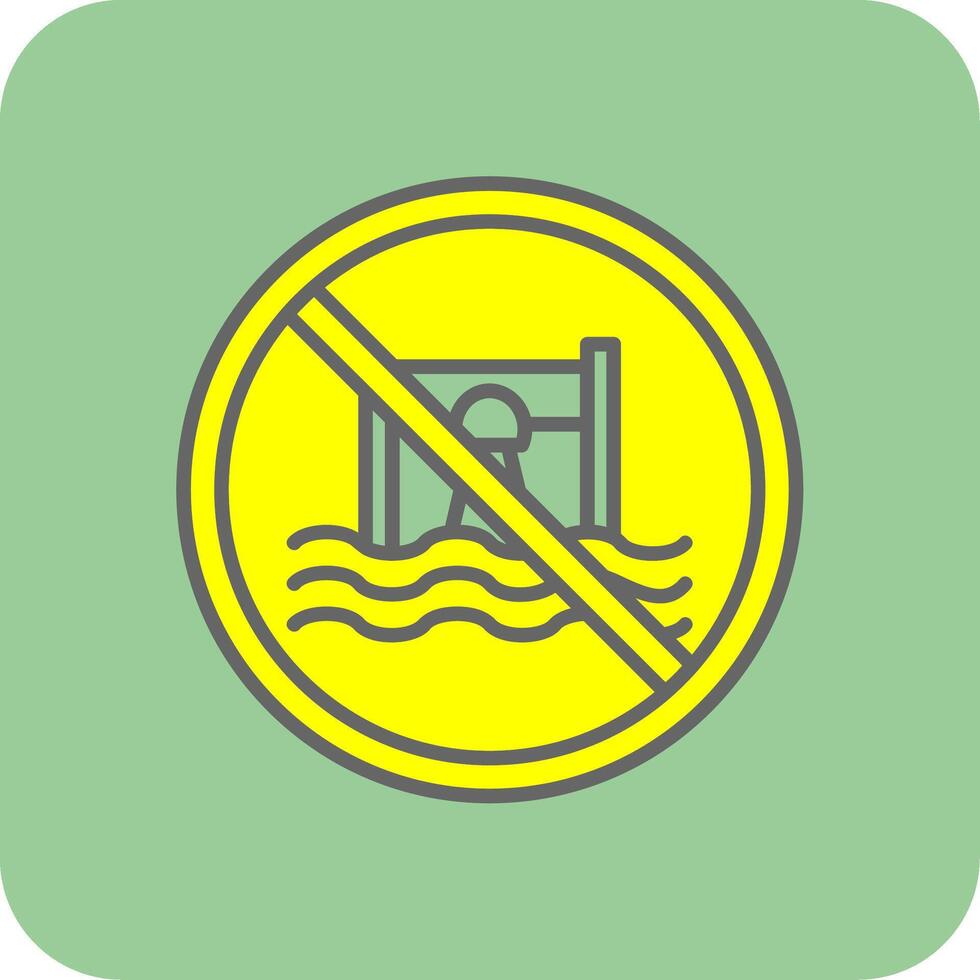 Prohibited Sign Filled Yellow Icon vector