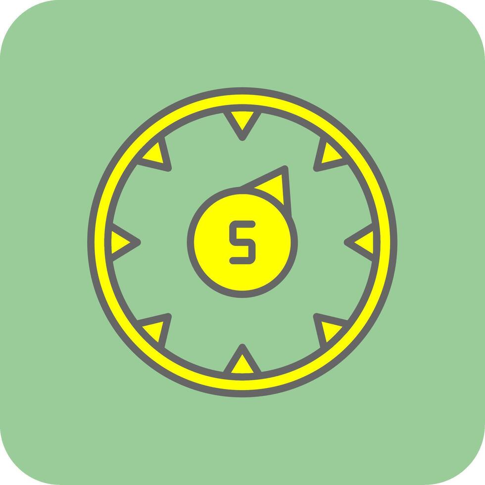 Gauge Filled Yellow Icon vector