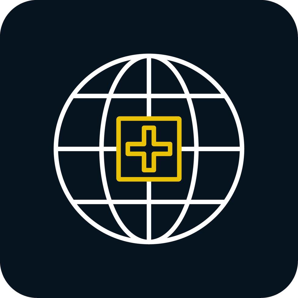 Global Medical Service Line Red Circle Icon vector