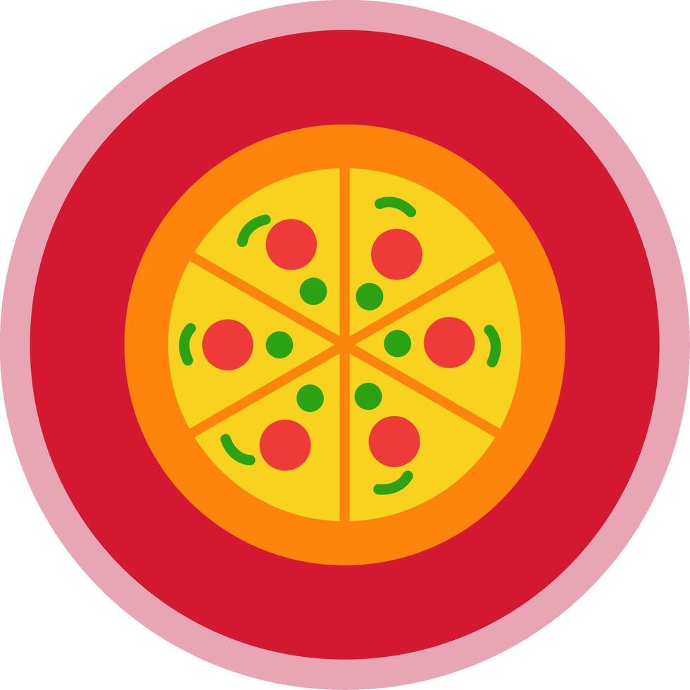 Pizza Flat Multi Circle Icon vector