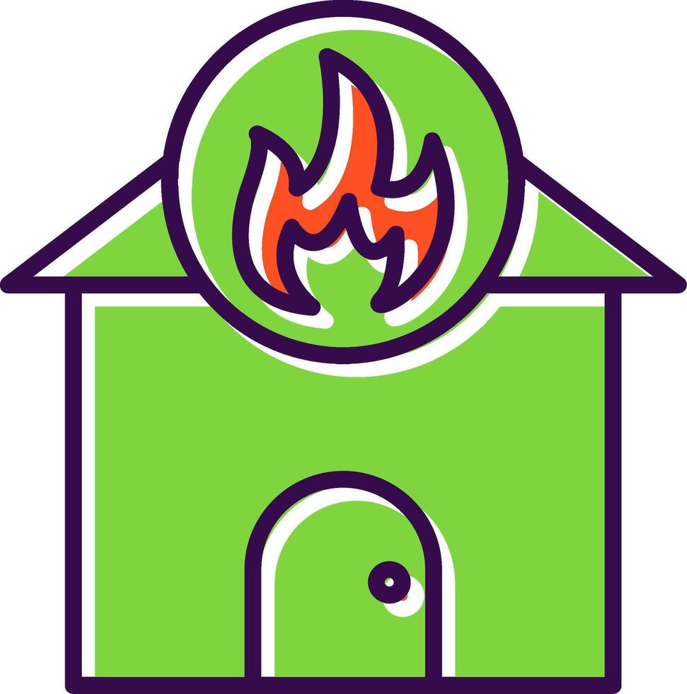 hogar fuego lleno diseño icono vector