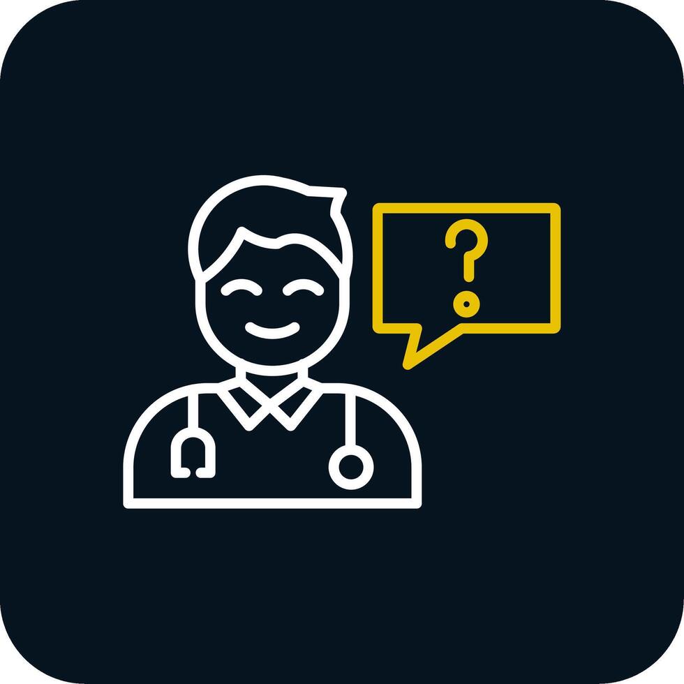 Health Question Line Red Circle Icon vector