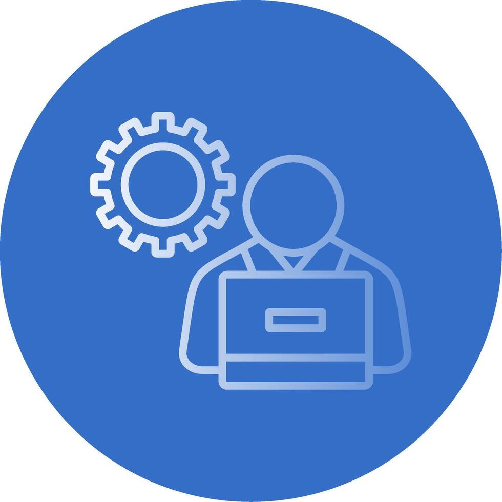 Working Flat Bubble Icon vector