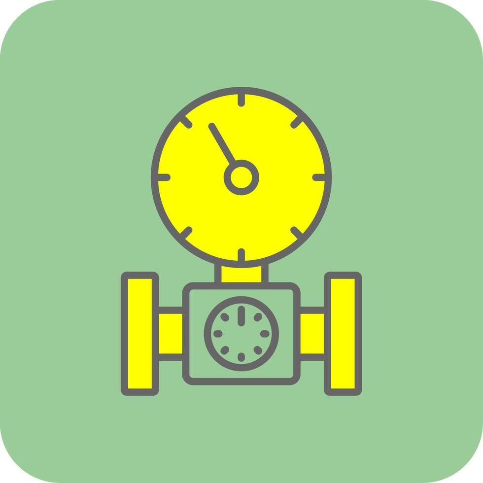 Pressure Gauge Filled Yellow Icon vector