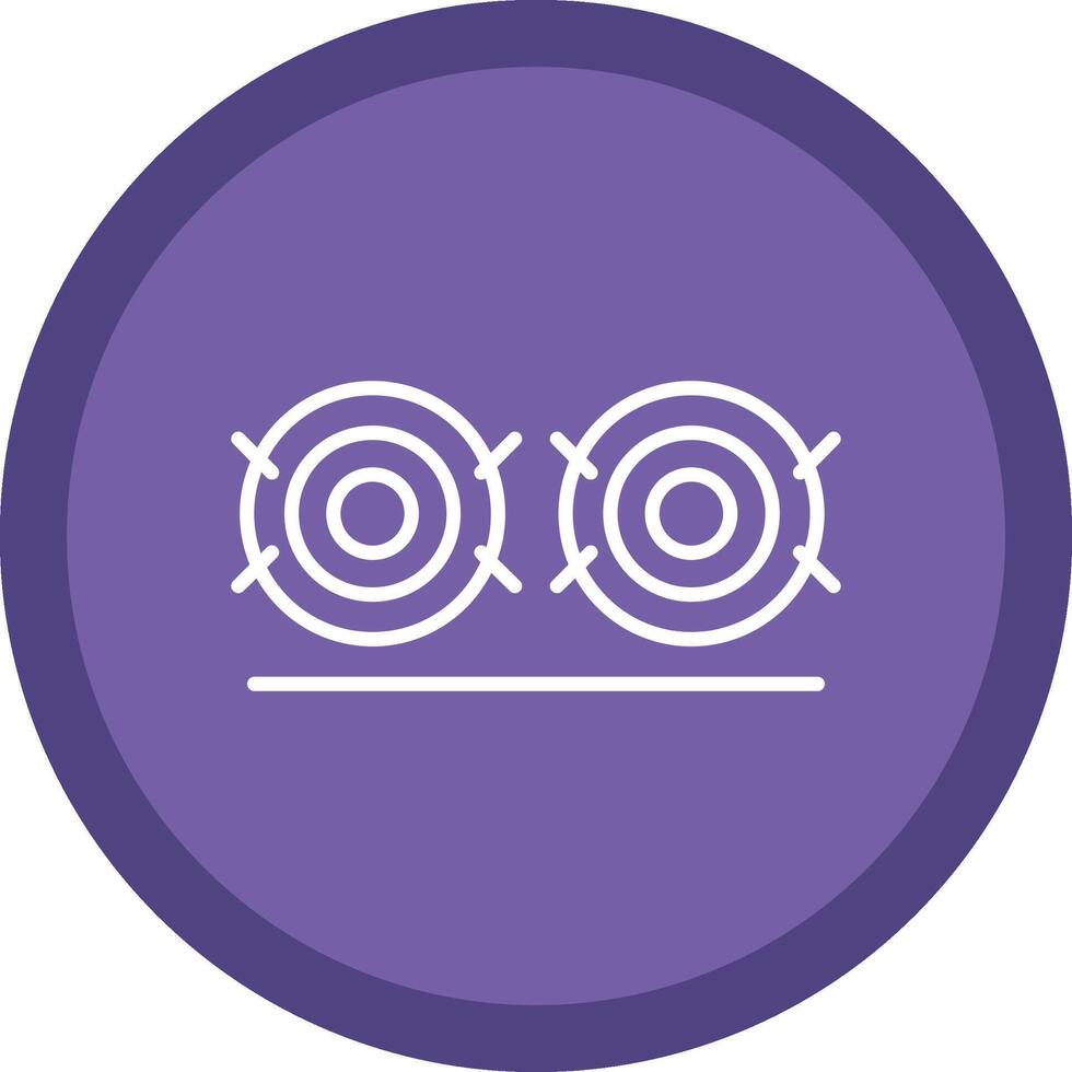 Hay Bale Line Multi Circle Icon vector