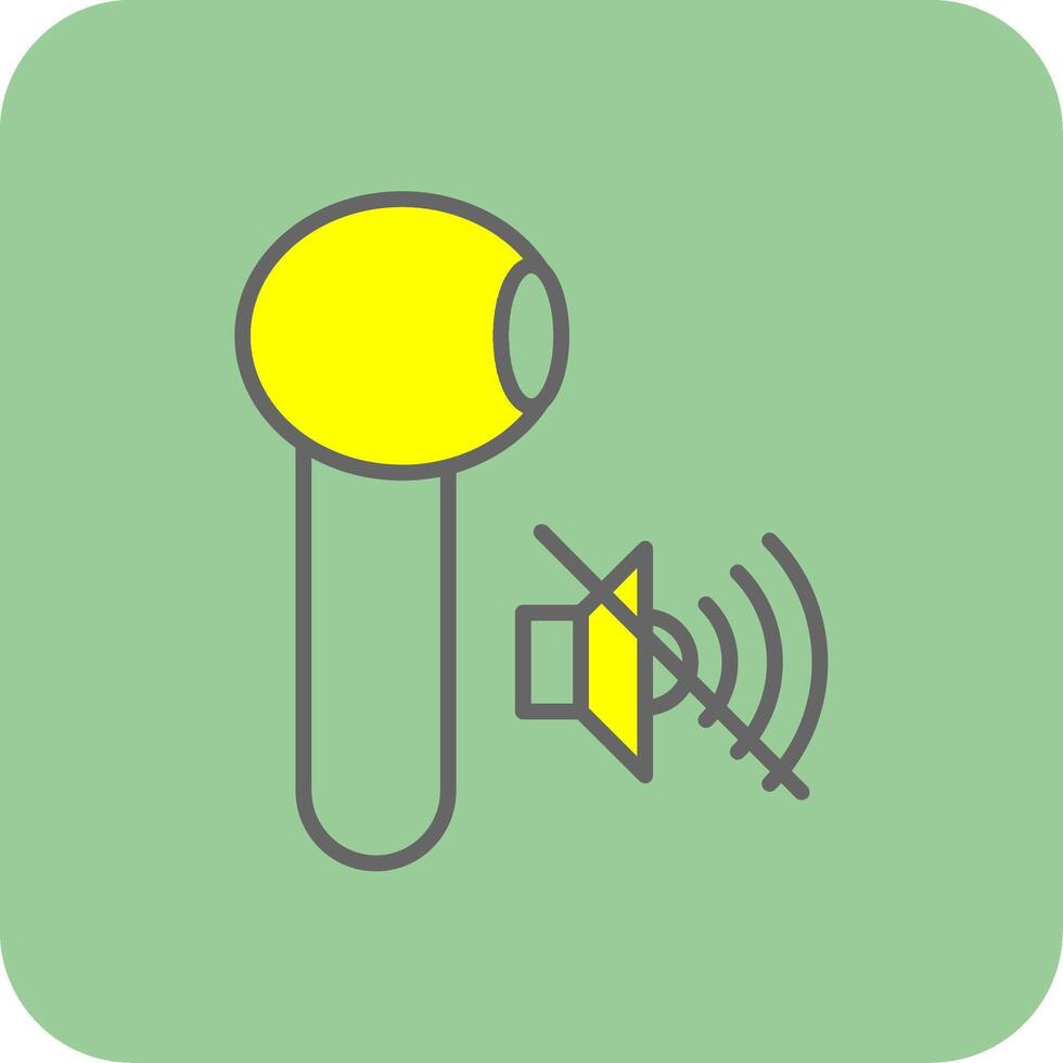 Earbuds Filled Yellow Icon vector